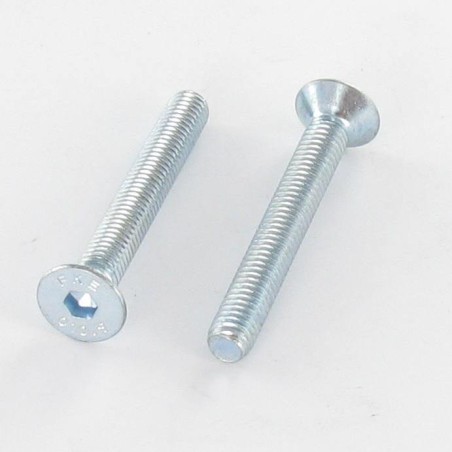 1 x Machine Screw Flat Head Hexagon Recess M5X50 Full Thread Class 10.9 Hexagon Socket 3 Zinc Plated