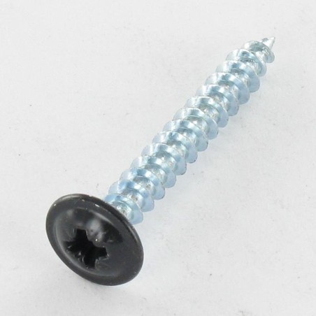 1 x Chipboard Screw Mushroom Pozi PZ2 4.5X35 Full Thread Zinc Plated Ral9004/Signal Black