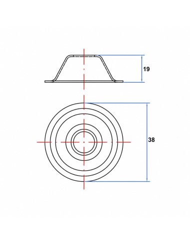 1 x Conical rosette 19X38 Zinc Plated