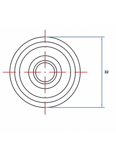 1 x Flat rosette 32 Zinc Plated