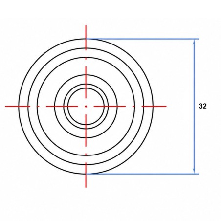 1 x Flat rosette 32 Zinc Plated