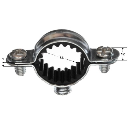 1 x Simple soundproof fixing collar M7X150 Diameter 56 Zinc Plated