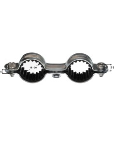 Double soundproof fixing collar M7X150 Diameter 18 Zinc... 2