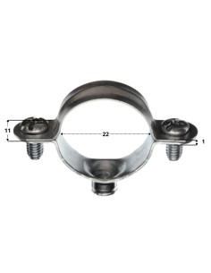 Metal hose clamp M7X150 Diameter 22 Zinc Plated 2