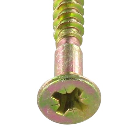 1 x Chipboard Screw Countersunk Head Pozi PZ2 5X60 With Hole Yellow Zinc