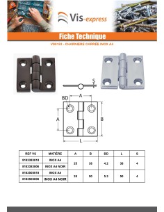 Hinge Square 50X50 Stainless Steel A4 2