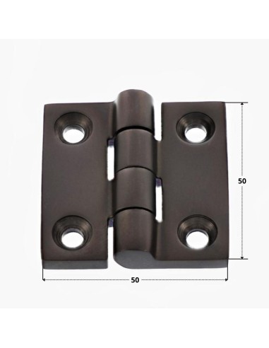 1 x Hinge Square 50X50 Stainless Steel A4 Black
