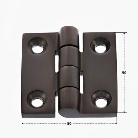 1 x Hinge Square 50X50 Stainless Steel A4 Black