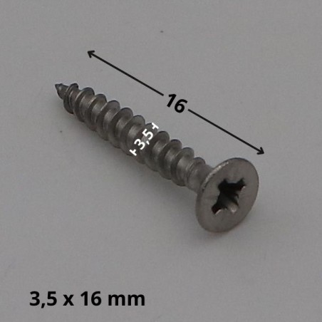 1 x Chipboard Screw Stainless Steel A2 Countersunk Head Pozi 3.5X16