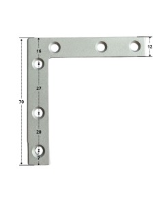 Bracket Flat reinforcement Point Square 70X70X12 Zinc Plated 2