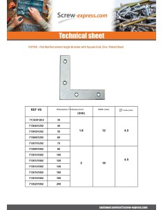 Bracket Flat reinforcement Point Square 200X200X18 Zinc... 2