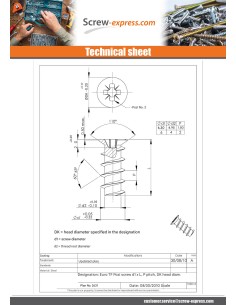 Euro screw Countersunk Head Pozi PZ2 6.3X9 Zinc Plated 2