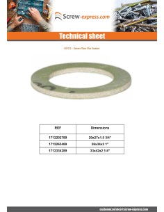 Green fiber flat gasket 26X34X2 1" 2