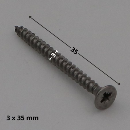 1 x Chipboard Screw Stainless Steel A2 Countersunk Head Pozi 3X35 micro screw