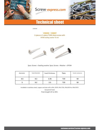 1 x Rsd Csk Woodscrews Bonded Sealing Washer...