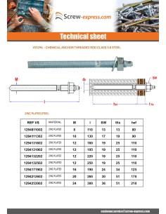 Threaded Rod Anchor CHEMICAL M20X260 Zinc Plated 2