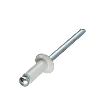 1 x Blind rivets Aluminium Stahlgewinde 4X20 Thickness Of Panel 14 to 16 Standard round head White