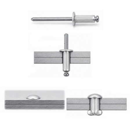 1 x Rivet Blind Entirely Stainless Steel A4 Flat Head 3.2X12