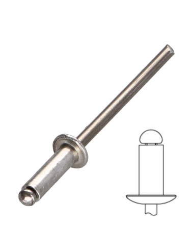 1 x Rivet alu 3.2X8 Standard round head