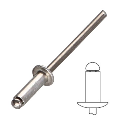 1 x Rivet alu 3.2X8 Standard round head