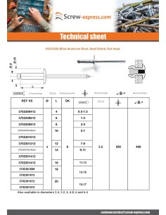 Blind rivets Aluminium Stahlgewinde 3X18 Thickness Of... 2