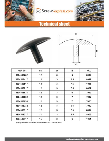 1 x Screw Head Cover Polyethylene Head...