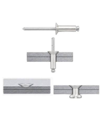 1 x Blind rivets Aluminium Stahlgewinde 4.8X14...