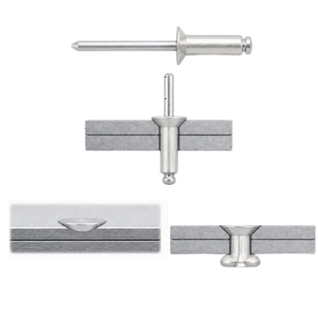 1 x Blind rivets Aluminium Stahlgewinde 4.8X14 Thickness Of Panel 7 to 9 Countersunk Head ALX
