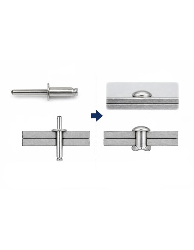 1 x Blind rivets Aluminium Stahlgewinde 4.8X75...