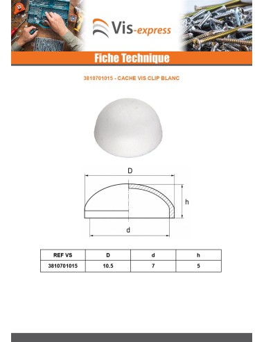 1 x Cover Cap VIDEO 7X10.5 White polyethylene