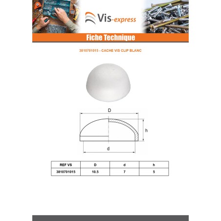 1 x Cover Cap VIDEO 7X10.5 White polyethylene