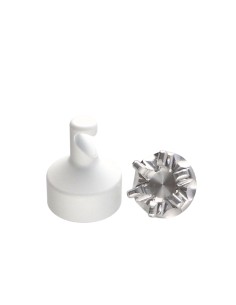 Hook decorative Aluminium White with fixing for...