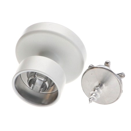 1 x Coat hook decorative Aluminium White with fixing for plasterboard L'ATTACHANTE