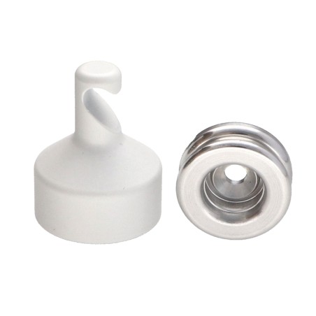 1 x Hook decorative Aluminium White with fixing multi-material L'ATTACHANTE