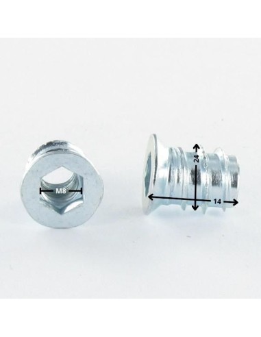 1 x Nut Hexagon Socket 8 M8 14X24 Zinc Plated 312