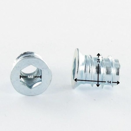 1 x Nut Hexagon Socket 8 M8 14X24 Zinc Plated 312
