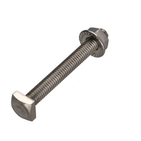 1 x Box of 50 T.CAR 6X50 +50 Nut With Serration M6 Stainless Steel A2