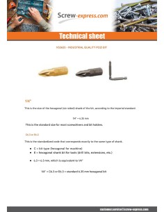 Bit Industrial quality 1/4" E6.3 Pozi PZ1 Length 50 2