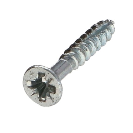 1 x Chipboard Screw Tekor Countersunk Head With Serration Pozi PZ2 3.5X20 cut Type 17 Drilling Point Full Thread Zinc