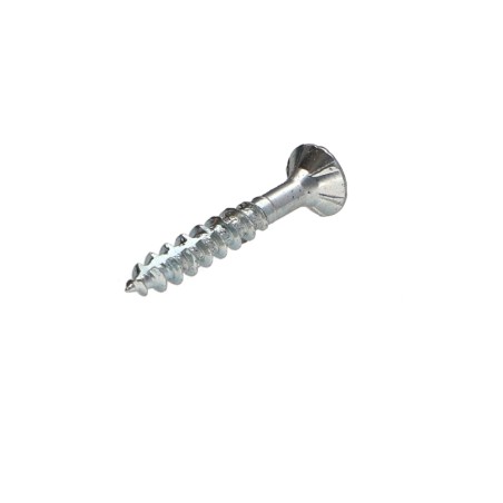 1 x Chipboard Screw Tekor Countersunk Head With Serration Pozi PZ2 4X25 cut Type 17 Drilling Point Full Thread Zinc Plated