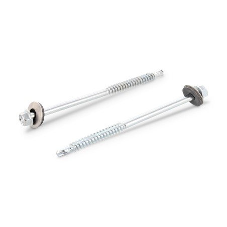 1 x Self Drilling Bimetal Hexagonal Head 5.5X150 Thread Length: 50 Neoprene Bonded Sealing Washer Epdm 16 Thickness