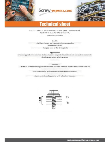 1 x Self Drilling Bimetal Hexagonal Head...