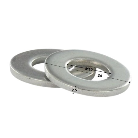 1 x Washer Flat M12X24X2.5 Narrow Type Zinc Plated
