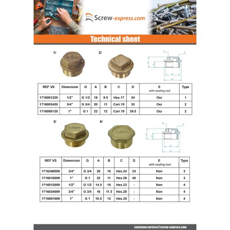 1 x Male plug Figure 290 50X60 (2") Square Head Brass