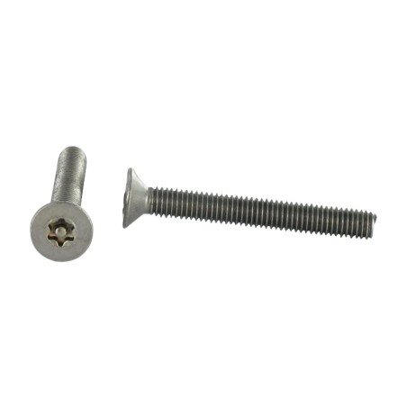 1 x Machine Screw Stainless Steel A2 Security Countersunk Head T20 + Dog Point 4X6