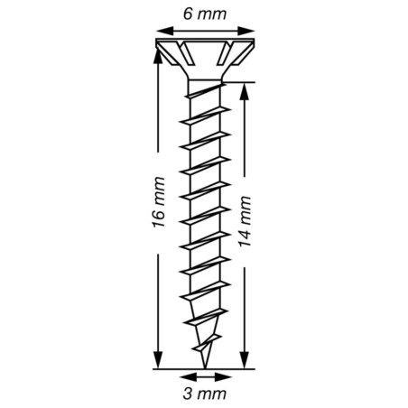 1 x Spax T-STAR MORE Countersunk Head T10 Stainless Steel A2 3X16 Full Thread micro screw