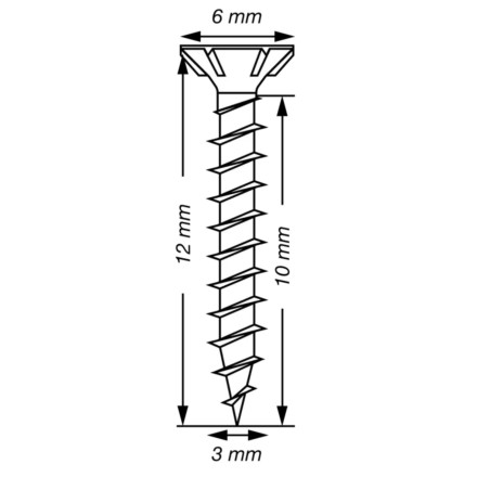 1 x Spax T-STAR MORE Countersunk Head T10 Stainless Steel A2 3X1