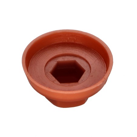 1 x Cap Hexagonal Head Polyethylene Ral8004/Copper Brown for self-drilling or sheet metal screws Ø 4.8-5.5