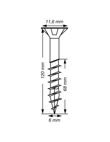 1 x Spax T-STAR MORE Countersunk Head T30...