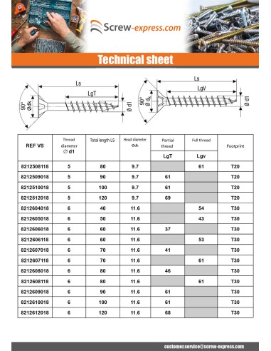 1 x Spax T-STAR MORE Countersunk Head T30...